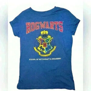 Harry Potter Hogwarts Graphic TShirt Blue Girls Size Large​